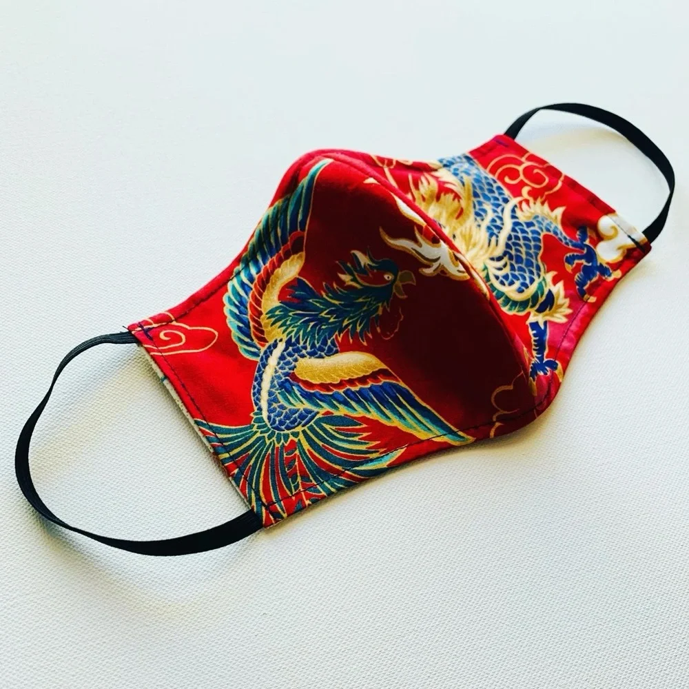 NEW Handmade Long Feng Print Face Mask